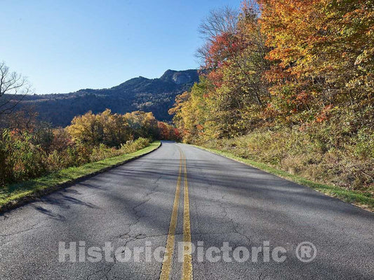 Photo- Fall Scene on a Stretch of Roadway Along The Southern reaches of The Blue Ridge Parkway, Near Blowing Rock, North Carolina 2 Fine Art Photo Reproduction