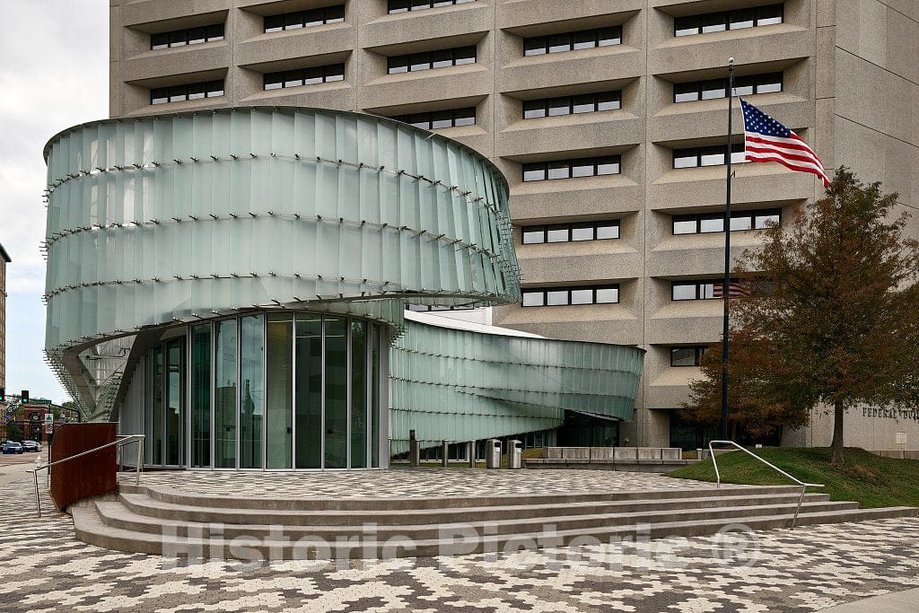 Photo- Sweeping, Modernist Entrance to The Dr. A.H. McCoy Federal Building in Jackson, Mississippi 2 Fine Art Photo Reproduction