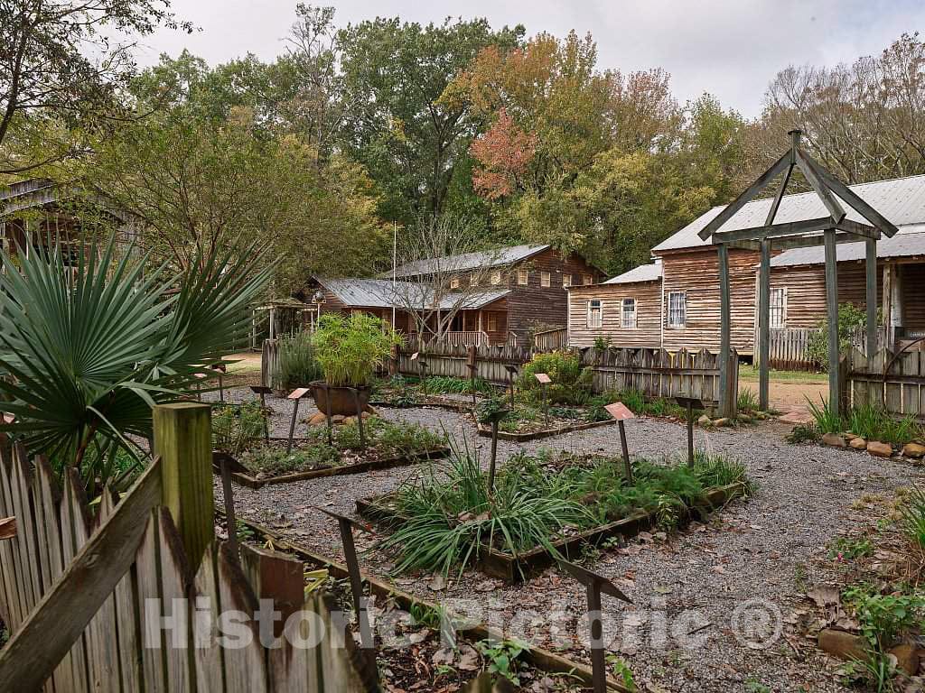 Photo - The herb Garden Outside an Old Doctor's Office Building, Moved from Camden, Mississippi, to The Mississippi Agriculture and Forestry Museum- Fine Art Photo Reporduction