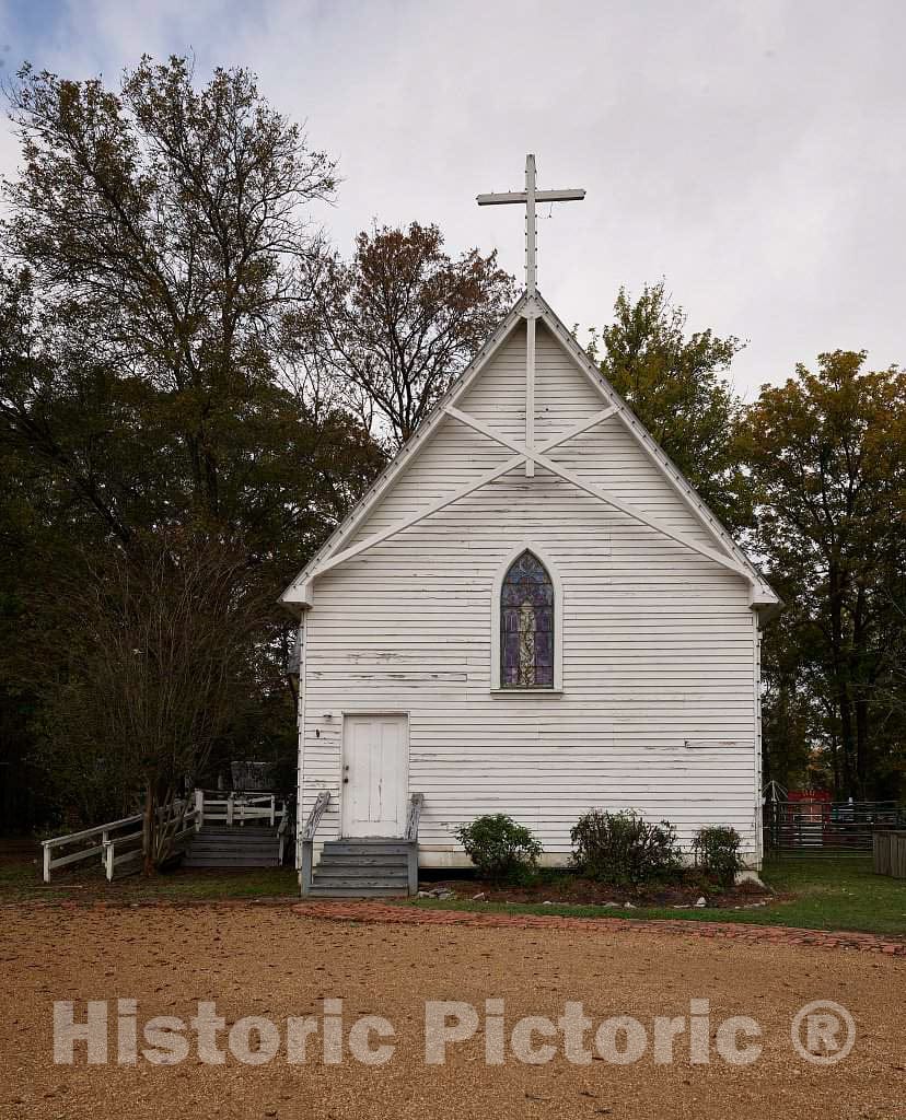 Photo - The Epiphany Episcopal Church at the Mississippi Agriculture and Forestry Museum, better known locally as simply the Mississippi Ag Museum- Fine Art Photo Reporduction