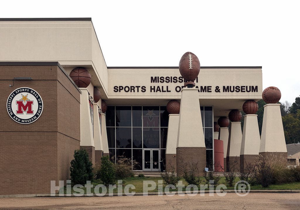 Photo - Various-Shaped Balls Used in Different Sports are Incorporated into The Architecture of The Mississippi Sports Hall of Fame & Museum Building in Jackson