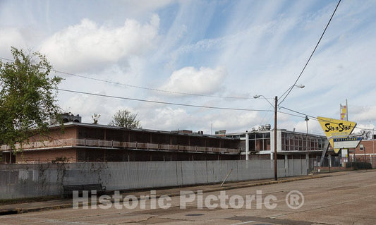 Photo - View of The Old Surf-n-Sand Motel in Downtown Jackson, Mississippi's Capital City- Fine Art Photo Reporduction