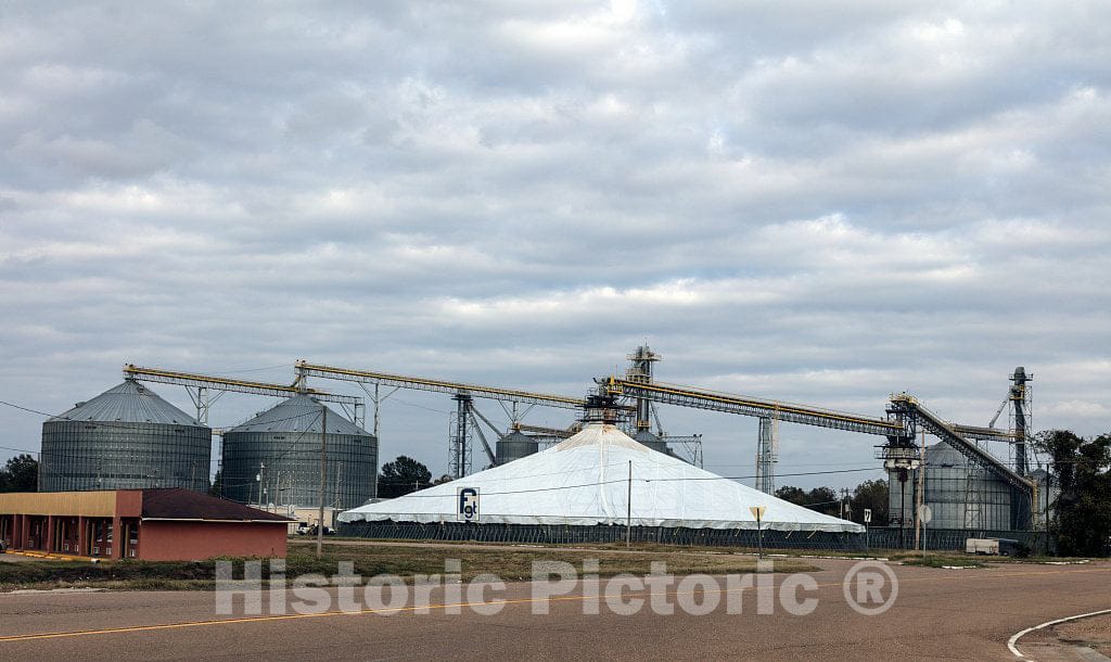 Photo - Sizable Feed Mill Complex in Belzoni, Mississippi- Fine Art Photo Reporduction