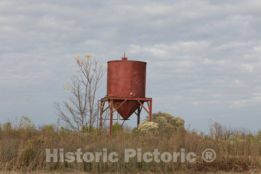Photo - Old feed-grain dispenser in a field near India, Mississippi- Fine Art Photo Reporduction