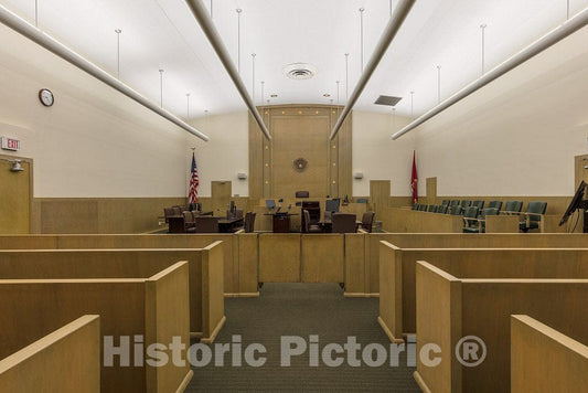 Photo- Courtroom. Jacob Trieber Federal Building, U.S. Post Office & U.S. Court House, Helena, Arkansas 1 Fine Art Photo Reproduction