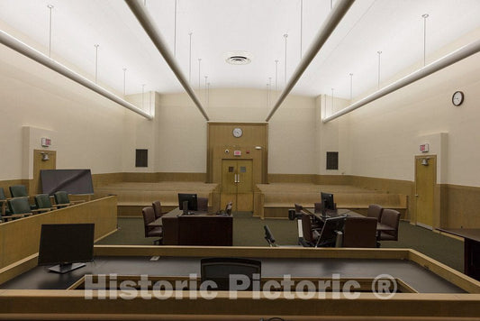 Photo- Courtroom. Jacob Trieber Federal Building, U.S. Post Office & U.S. Court House, Helena, Arkansas 2 Fine Art Photo Reproduction