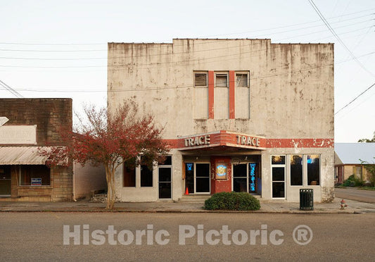 Photo - The old Trace movie theater, refurbished (at least inside) into the Westside Theatre nightclub and meeting place in Port Gibson, Mississippi- Fine Art Photo Reporduction