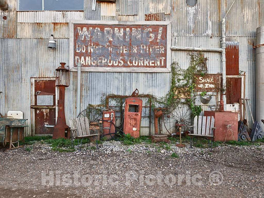 Photo - Assorted memorabilia outside the old commissary building on the Hopson Plantation site on the outskirts of Clarksdale, in Mississippi's Delta region