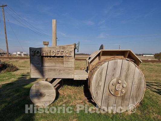 Photo - Wooden Tractor Art on The Hopson Plantation site on The outskirts of Clarksdale, in Mississippi's Delta Region- Fine Art Photo Reporduction