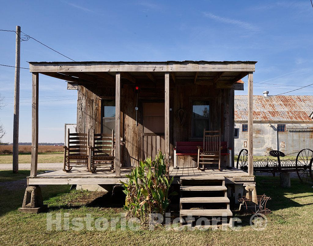 Photo- Converted Cabin on The Hopson Plantation site on The outskirts of Clarksdale, in Mississippi's Delta Region 7 Fine Art Photo Reproduction