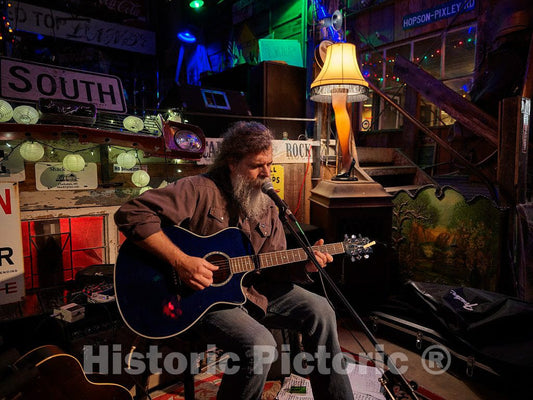 Photo - Bill ABEL Performs in Clarksdale, Mississippi, at The Blues Club That's Part of The Eclectic Shack Up Inn- Fine Art Photo Reporduction