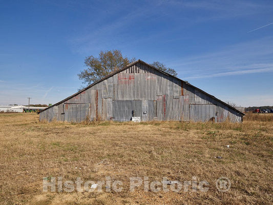 Photo - Low, Triangular-Shaped barn Near Batesville, Mississippi- Fine Art Photo Reporduction