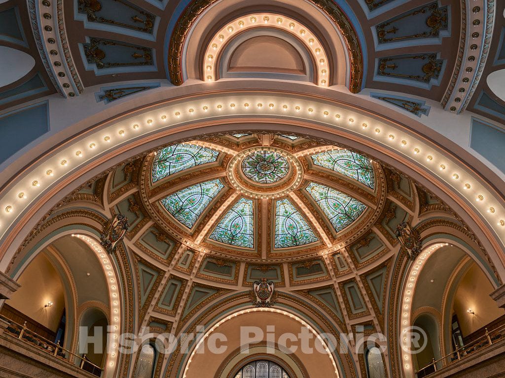 Photo - Dome above House of Representatives Chamber at the Mississippi State Capitol in Jackson- Fine Art Photo Reporduction