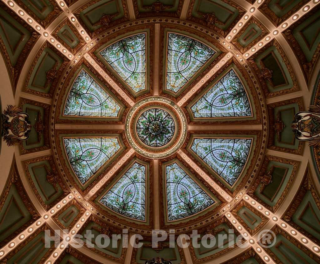 Photo - Dome above the House of Representatives Chamber at the Mississippi State Capitol in Jackson- Fine Art Photo Reporduction