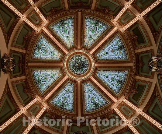Photo - Dome above the House of Representatives Chamber at the Mississippi State Capitol in Jackson- Fine Art Photo Reporduction