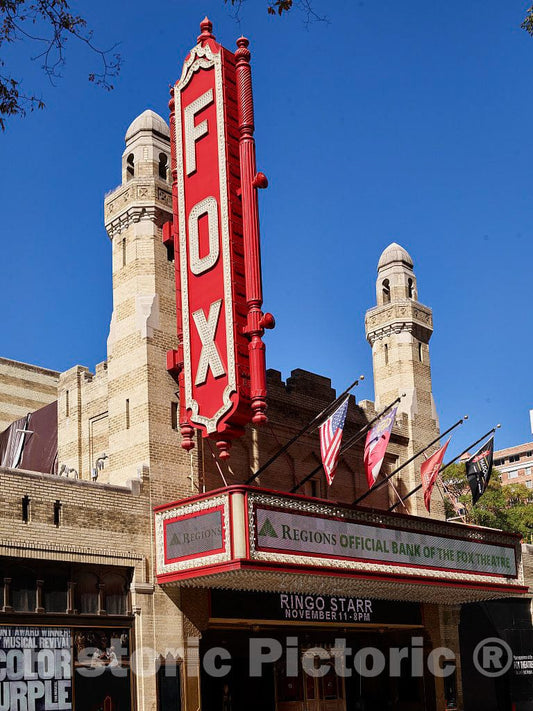 Photo - Marquee and Elaborate Facade of The Historic Fox Theatre in Downtown Atlanta, Georgia- Fine Art Photo Reporduction