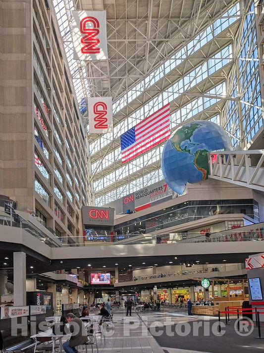 Photo- Lobby Area of CNN Center (The Initials are Short for Cable News Network) World Headquarters Building in Atlanta, Georgia 1 Fine Art Photo Reproduction