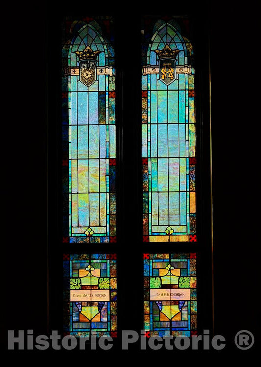 Photo - Stained Glass Windows at The Ebenezer Baptist Church at The Martin Luther King Jr. National Historic Site, a Park supervised by The U.S- Fine Art Photo Reporduction