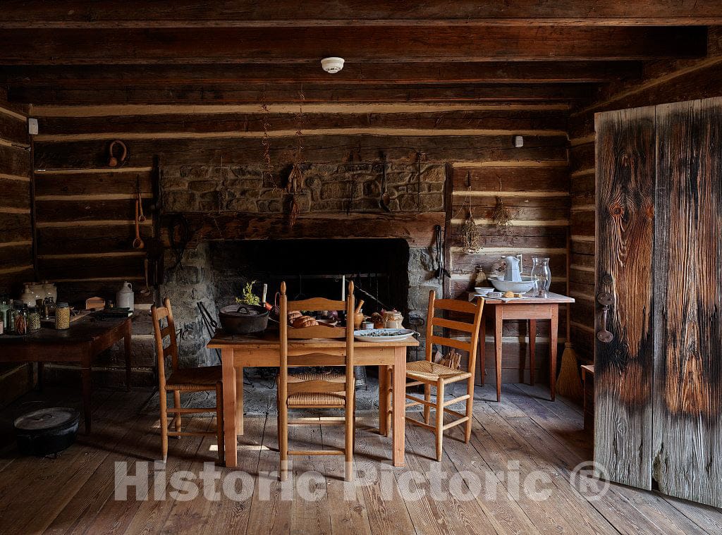 Photo- Cabin Interior at Bennett Place, Also Known as Bennett Farm, a North Carolina Historic Site in Durham County 5 Fine Art Photo Reproduction