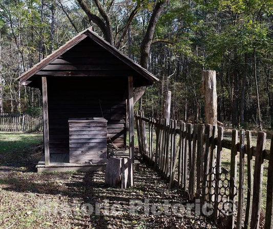 Photo - Structure and Crude Fence at The Duke Homestead State Historic Site on The outskirts of Durham, North Carolina- Fine Art Photo Reporduction