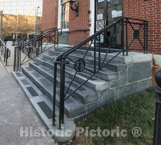 Photo - Exterior Steps. U.S. Courthouse in Harrisonburg, Virginia- Fine Art Photo Reporduction