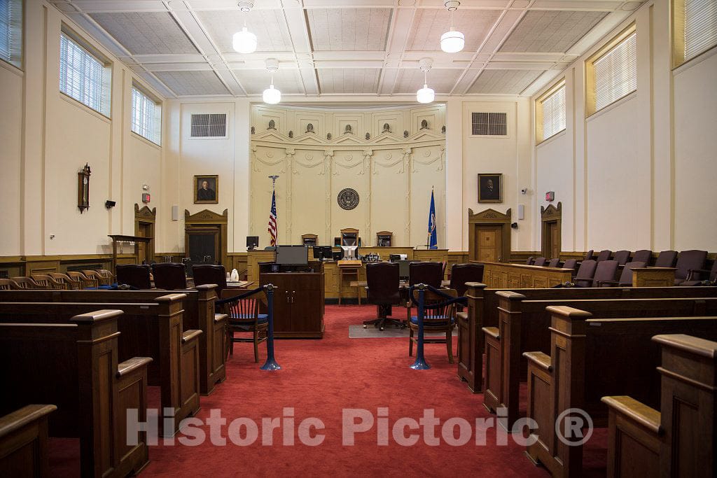 Photo- Courtroom. U.S. Courthouse in Harrisonburg, Virginia 1 Fine Art Photo Reproduction