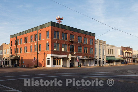 Photo - A block of downtown Pontotoc, Mississippi, seat of the county of the same name- Fine Art Photo Reporduction