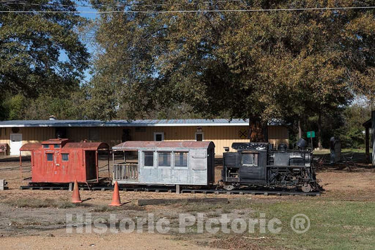 Photo - A Resident in Marks, Mississippi, decorates his Yard with a Three-car Model Train, a Very Large Model Train- Fine Art Photo Reporduction