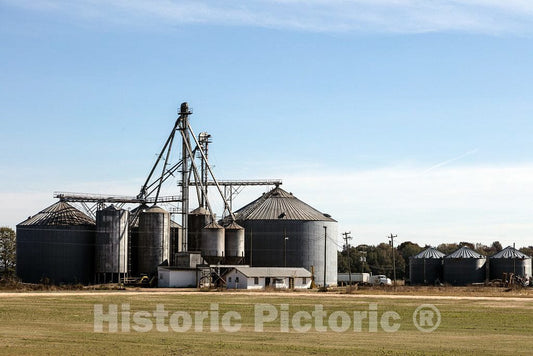 Photo - A Large Agricultural Processing Facility Outside Batesville, Mississippi- Fine Art Photo Reporduction