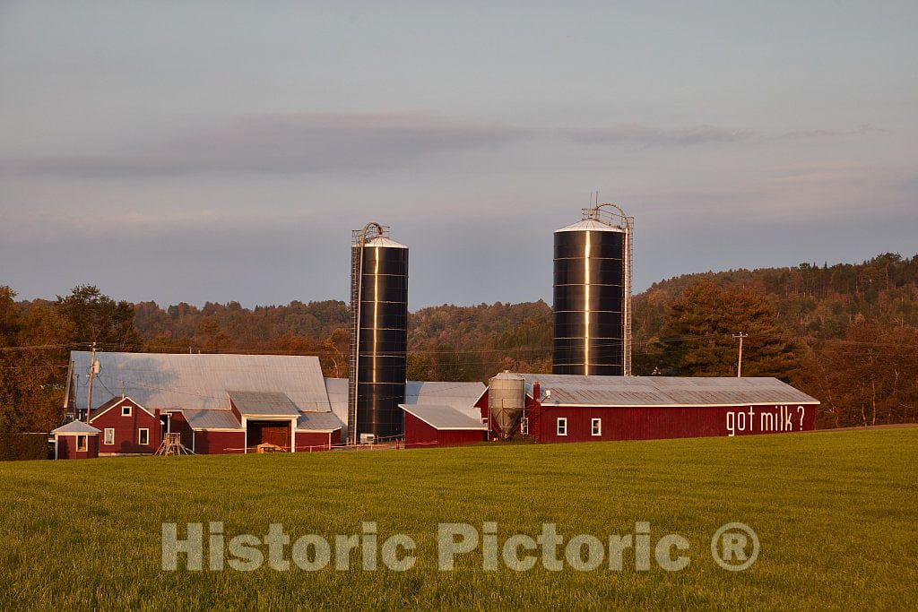 Photo - Large Dairy-Farm Complex Near Waterford, New Hampshire- Fine Art Photo Reporduction