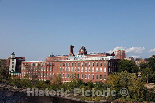Photo- View Across The Merrimack River of one of What were Once Dozens of Mammoth Textile Mills on The Edge of Manchester, New Hampshire 2 Fine Art Photo Reproduction