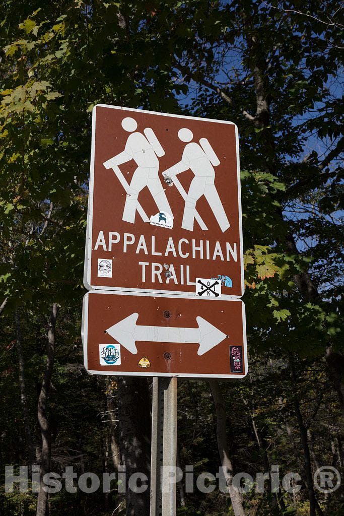 Photo - Crossing Sign for The Iconic Appalachian Trail, in This case a Portion of it Called The Webster Cliff Trail, Near Bartlett, New Hampshire- Fine Art Photo Reporduction