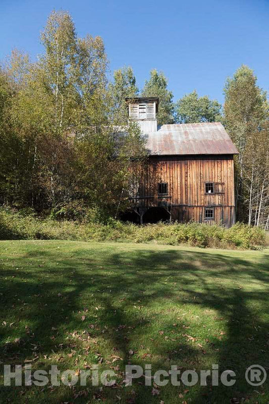 Photo - An old barn with a cupola, likely used for ventilation, in Lunenburg, New Hampshire- Fine Art Photo Reporduction