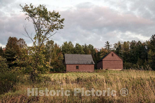 Photo - Farm structures of matching style near Littleton, New Hampshire- Fine Art Photo Reporduction