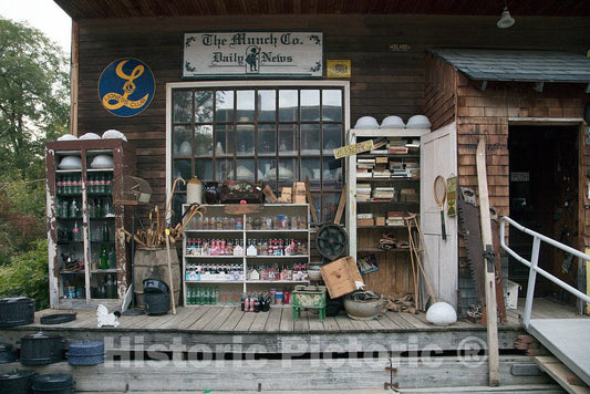 Photo - Even The Porch is Chock Full of Collectibles at The Indian Brook Trading Co. Antique Store in Bethlehem, New Hampshire- Fine Art Photo Reporduction