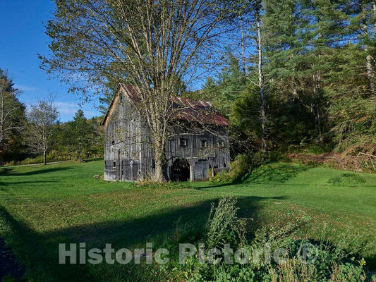 Photo - A Weathered See-Through (or Drive-Through) barn Near Hancock, Vermont- Fine Art Photo Reporduction