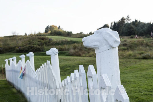 Photo - Even The Picket Fence has a Dog Theme at The Dog Chapel, Indeed, a Quite serious Chapel Devoted to Departed and/or Beloved Canine Pets- Fine Art Photo Reporduction