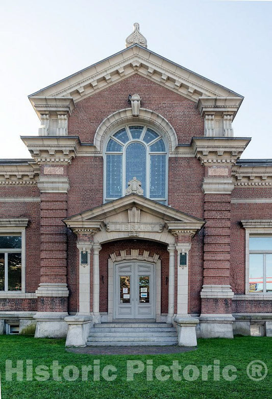 Photo - Entrance of The Original Section of The Fletcher Free Library, The Public Library Serving Burlington- Fine Art Photo Reporduction
