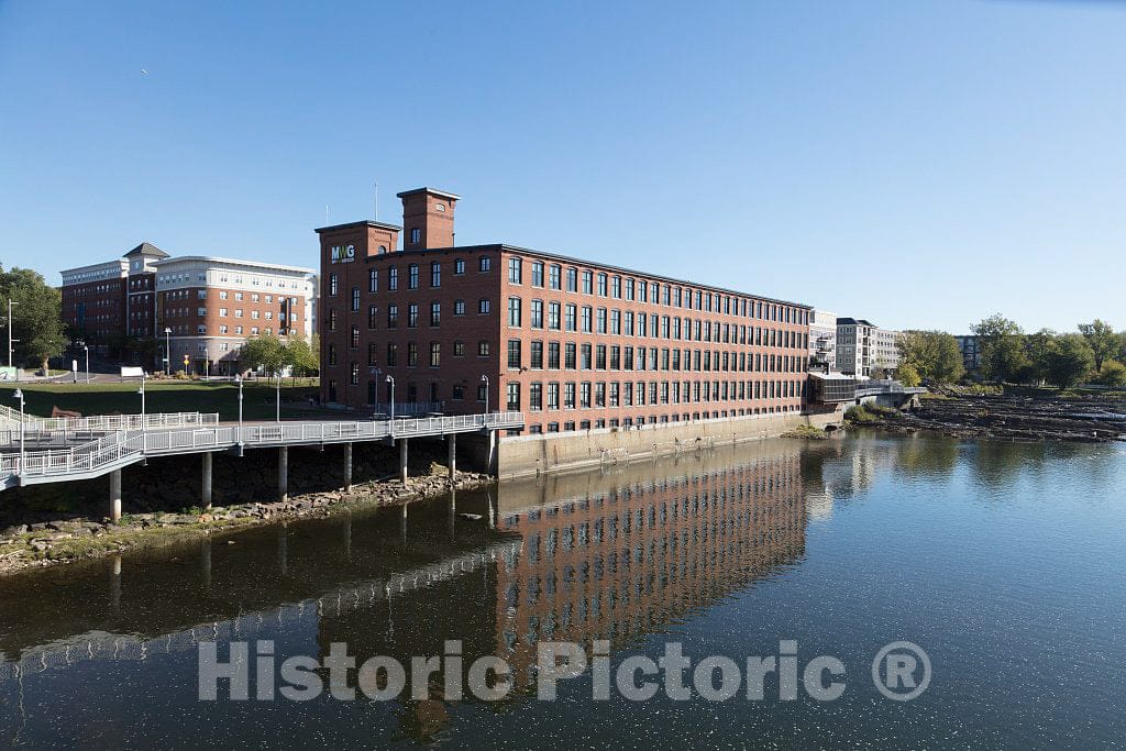 Photo - The Old Champlain Mill, Converted into Offices and loft Apartments, on The Winooski River in Winooski, Vermont- Fine Art Photo Reporduction