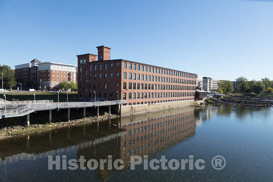 Photo - The Old Champlain Mill, Converted into Offices and loft Apartments, on The Winooski River in Winooski, Vermont- Fine Art Photo Reporduction