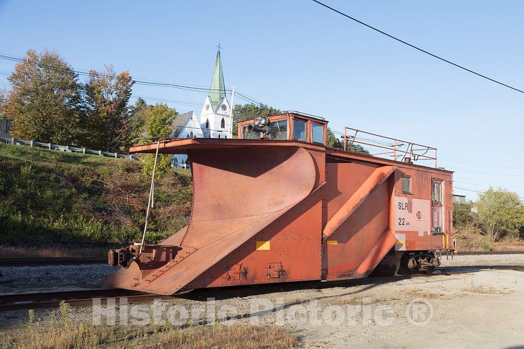 Photo - Snow-Plowing Engine in The Rail Yard of The Island Pond District of Brighton, Vermont- Fine Art Photo Reporduction