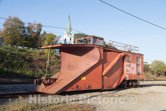 Photo - Snow-Plowing Engine in The Rail Yard of The Island Pond District of Brighton, Vermont- Fine Art Photo Reporduction