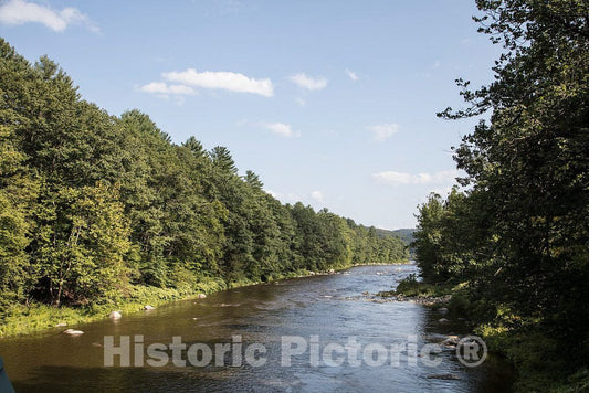 Photo - View of The West River from The Rice Farm Road Bridge, Near West Dummerston, Vermont- Fine Art Photo Reporduction