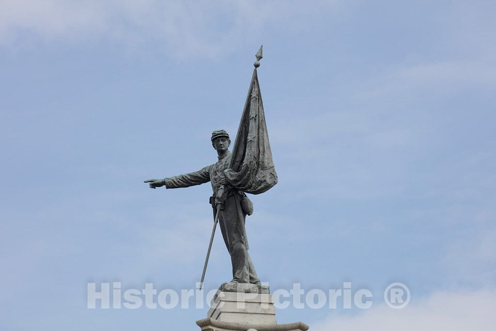 Photo- Figure of a Confederate soldier atop the Georgia Monument at the Chickamauga portion of the Chickamauga & Chattanooga National Military Park 1 Fine Art Photo Reproduction
