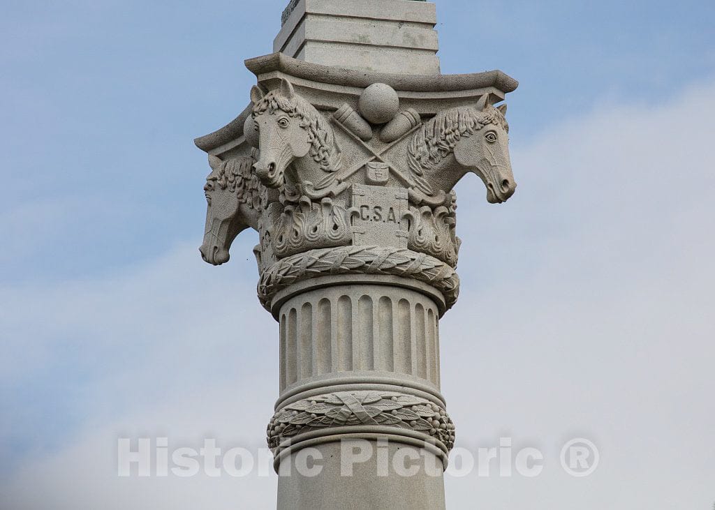 Photo - Stone Horsehead Figures on The Georgia Monument at The Chickamauga Portion of The Chickamauga & Chattanooga National Military Park- Fine Art Photo Reporduction
