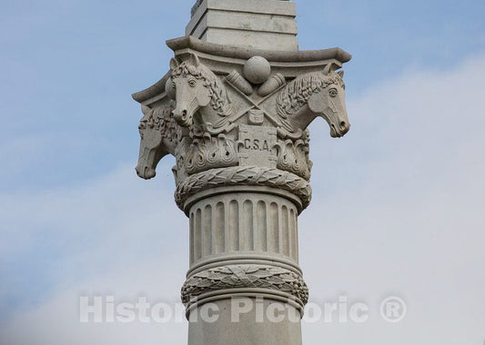 Photo - Stone Horsehead Figures on The Georgia Monument at The Chickamauga Portion of The Chickamauga & Chattanooga National Military Park- Fine Art Photo Reporduction