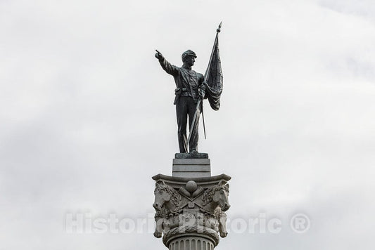Photo- Figure of a Confederate soldier atop the Georgia Monument at the Chickamauga portion of the Chickamauga & Chattanooga National Military Park 2 Fine Art Photo Reproduction
