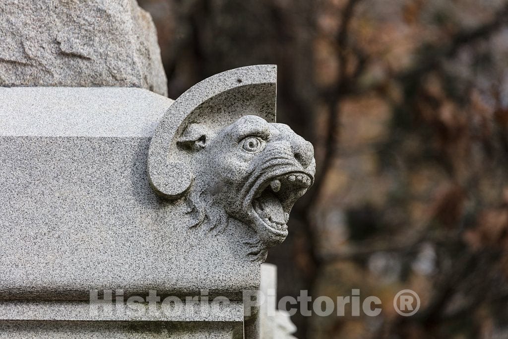 Photo - Lion Head Detail on The Kentucky Monument at The Chickamauga Portion of The Chickamauga & Chattanooga National Military Park- Fine Art Photo Reporduction