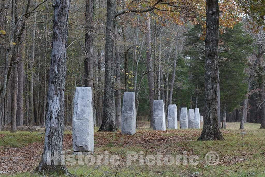 Photo - Row of Historical Markers, Smaller Than The park's Large Monuments, at The Chickamauga Portion of The Chickamauga & Chattanooga National Military Park