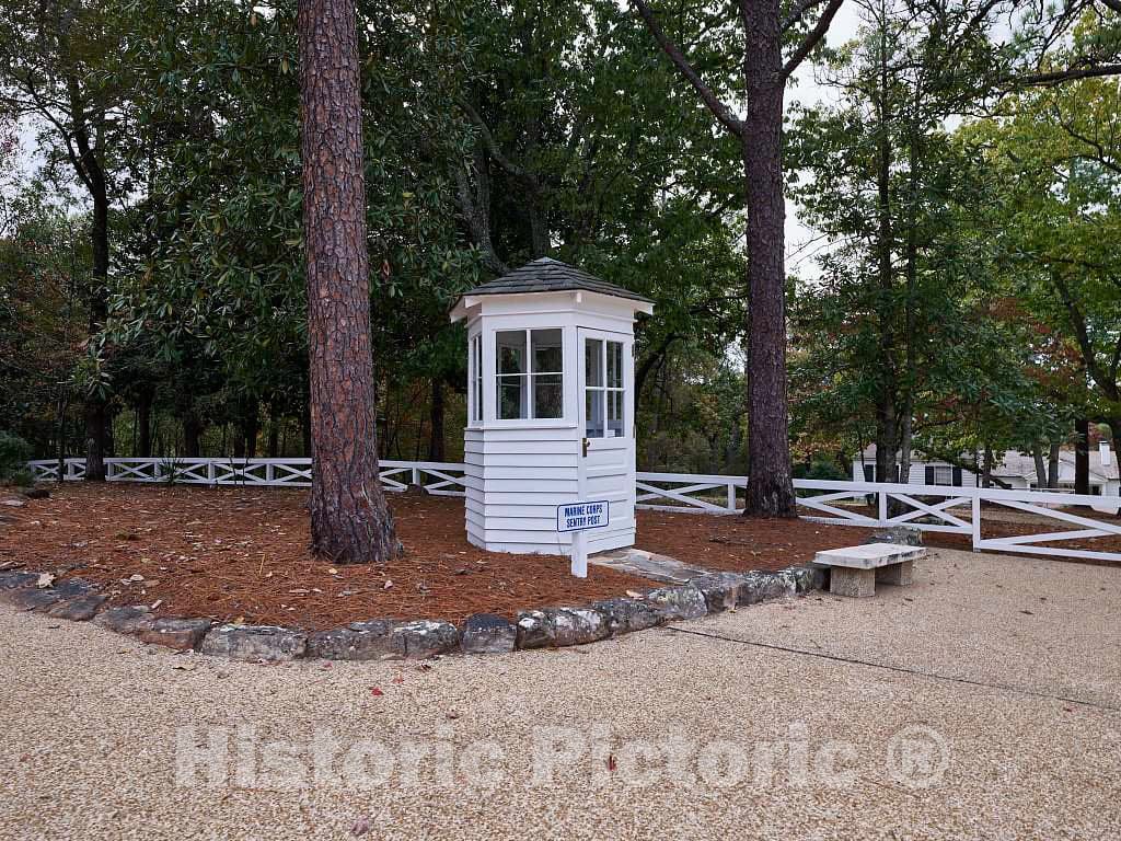 Photo - Marine sentry post at the"Little White House" in Warm Springs, Georgia, the town in which Franklin Roosevelt sought treatment for polio in 1924